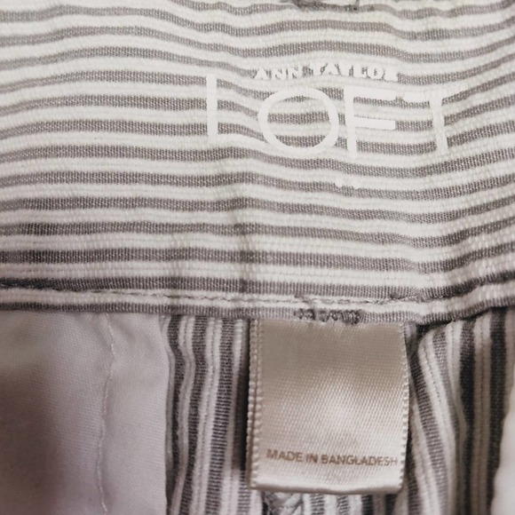 Ann Taylor Loft Dress Pants Women 4 White Gray Stripe Original Crop Academia - Picture 4 of 11